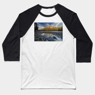 Castle Mountain Digital Painting Baseball T-Shirt